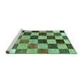 thumbnail image 2 of Ahgly Company Machine Washable Indoor Square Checkered Turquoise Blue Modern Area Rugs, 8' Square, 2 of 4