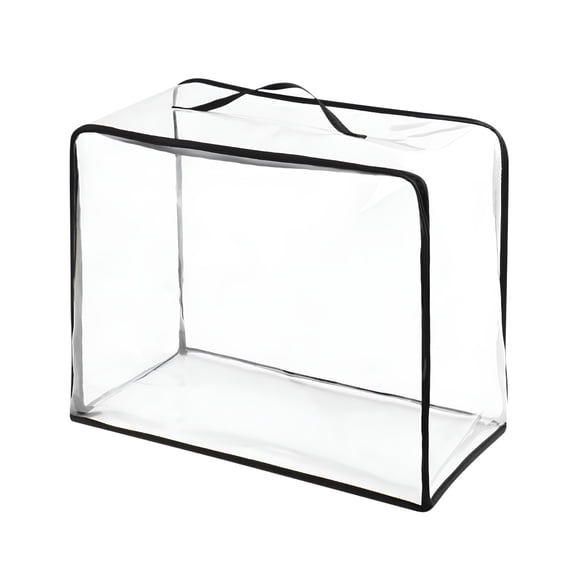XIBUFE Large Clear Travel Packing, Clear Vinyl Zippered Storage Bags See through Moving Bag Plastic Storage Bags Pvc Multipurpose Pouch with Handle