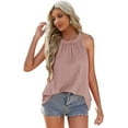 thumbnail image 4 of Summer Round Neck Halter Neck Sleeveless Solid Color Vest Dress For Women, 4 of 6