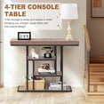 thumbnail image 6 of 42" Industrial Console Table, Narrow 4-Tier Wood Entryway Table for Living Room, Accent Tables Living Room, Hallway Table, Sofa Table for Front Door, Hallway, Foyer, Rustic Grey, 6 of 9