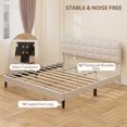 thumbnail image 4 of HOMCOM King Bed Frame with Upholstered Headboard Platform Bed Frame Cream, 4 of 8