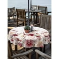 thumbnail image 2 of Outdoor Tablecloth with Umbrella Hole for Patio/Picnic/Party/Camping, Red Spring Floral Waterproof Table Cloth Round Cover Washable, Elegant Pastoral Flowers Watercolor (Dia 54"), 2 of 8