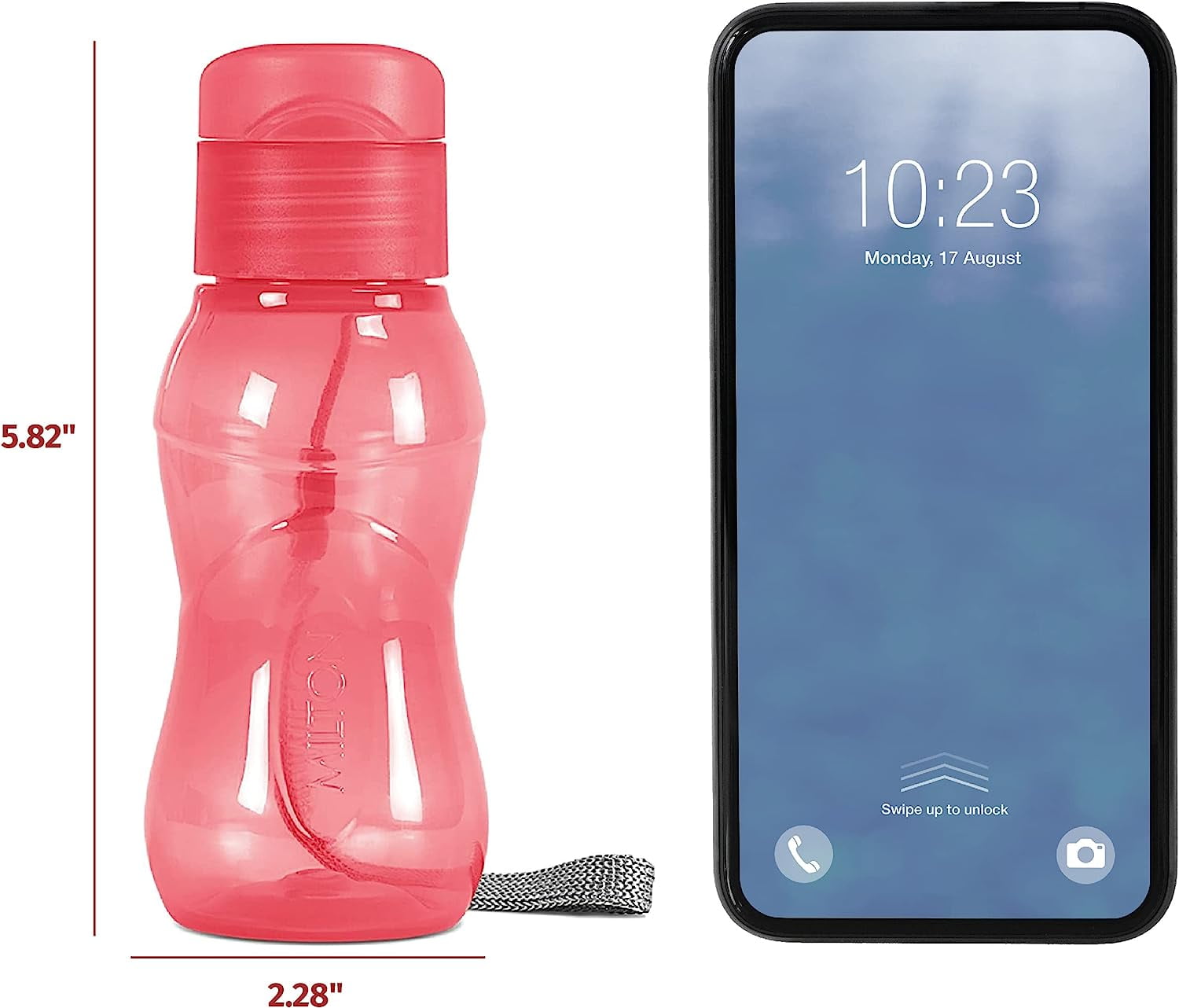 MILTON 4 Pack Reusable 6 oz Leakproof Water Bottles w/ Easy Carry Strap