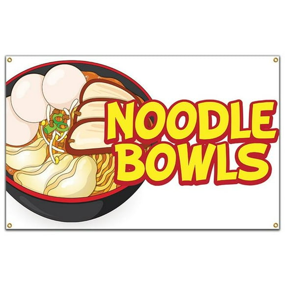 SignMission B-60 Noodle Bwls19 60 in. Noodle Bwls Banner with Concession Stand Food Truck Single Sided