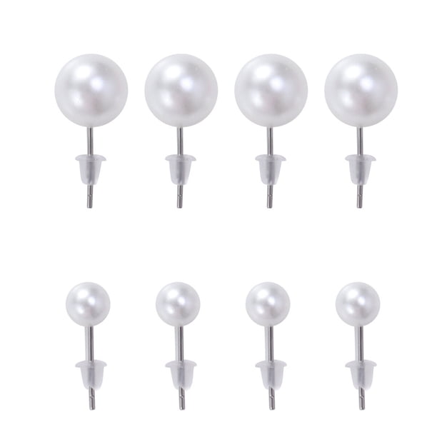 Paquete de 12 pares de pendientes de perlas geométricas para mujer, ligeros, con decoración de joyas, hipoalergénicos, de perlas sintéticas compuestas (blancos)