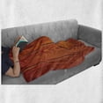 thumbnail image 5 of Orange Soft Flannel Fleece Blanket, Wooden Rustic Texture Image with Natural Patterns Oak Timber Tree Floor Print, Cozy Plush for Indoor and Outdoor Use, 60" x 80", Orange Marigold, by Ambesonne, 5 of 5