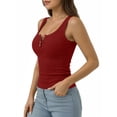 thumbnail image 2 of MOYIKO Women's Sleeveless Henley Tank Tops Ribbed V Neck Button Down T Shirts Summer Slim Fit Tee Tops, 2 of 7