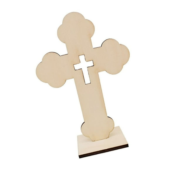 10Pieces Unfinished Wood Crosses For Centerpieces Or Decoration With Stands In Various Option