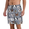 thumbnail image 2 of Lsque Motif de Visages de Chiens Mignons Maillots de Bain pour Hommes Shorts de Bain Hawaïens Séchage Rapide avec Poches-Petit, 2 of 6