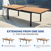 HIGOLD Heck Extendable Teak Outdoor Dining Set for 8/12 Person, Aluminum, by FSC Teak - 8 Seaters