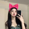 thumbnail image 4 of Tnobhg Women Large Bowknot Decor Hair Hoop Solid Color Bow Cosplay Headband Elastic Hair Scrunchie Hair Accessories, 4 of 8