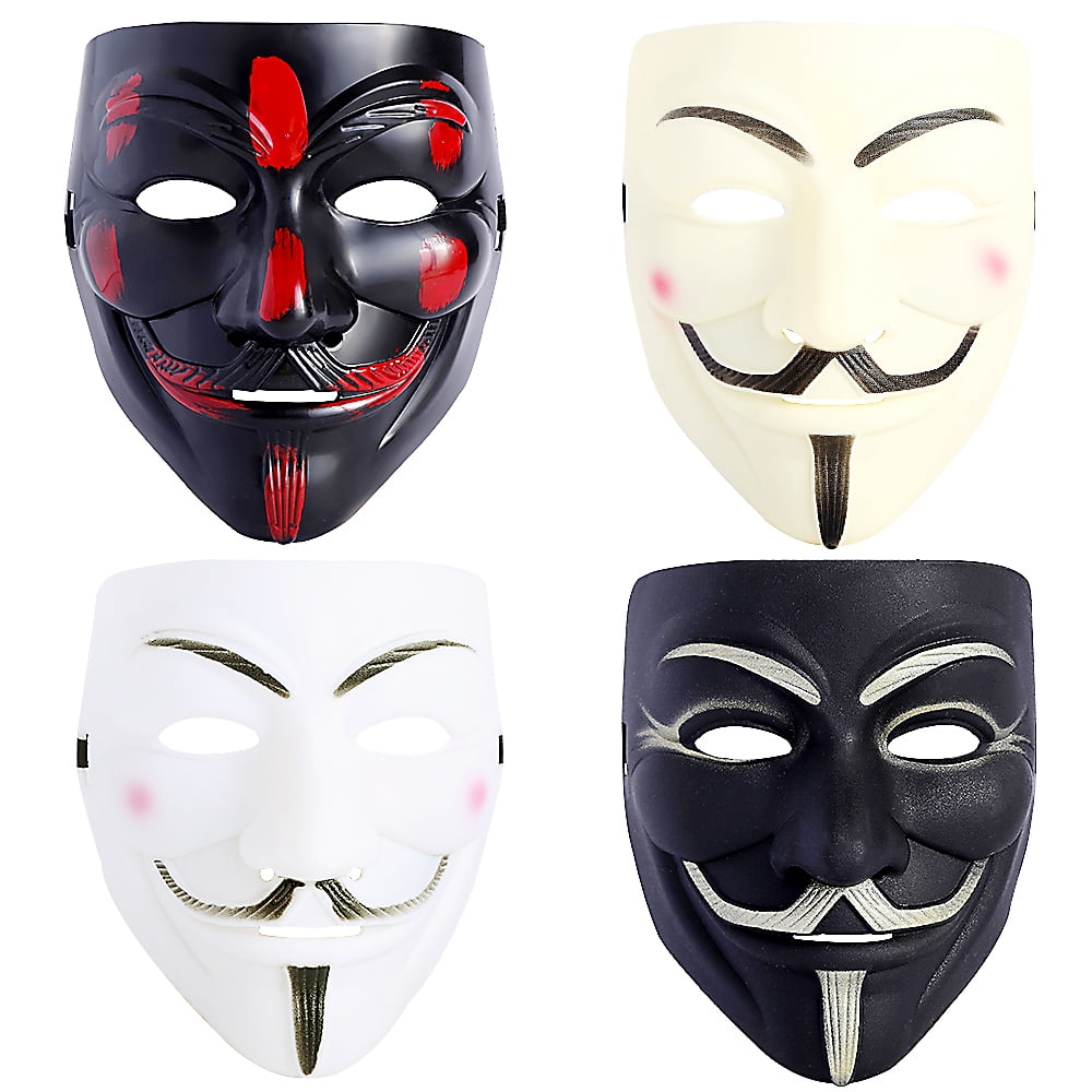 Halloween Masquerade Anonymous V for Vendetta Guy Mask with Sticker 