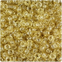 BeadTin Gold Sparkle 6.5mm Mini Barrel Pony Beads (1000pcs)