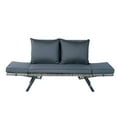 thumbnail image 2 of 1 PCS Patio Wicker Side Foldable Bench Patio Backyard Conversation Bench Grey Wicker + Dark Grey Cushion, 2 of 5
