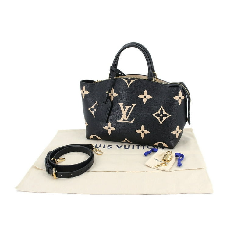 Authenticated Used Louis Vuitton LOUIS VUITTON Bicolor Monogram Emplant  Petit Palais PM 2way Hand Shoulder Bag Leather Black Beige M58913 RFID 
