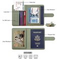 thumbnail image 4 of Porta pasaporte, Ranuras para tarjetas, Linda funda para pasaporte para mujeres/hombres, Cartera de viaje impermeable (verde musgo nuevo), 4 of 5