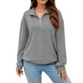 thumbnail image 1 of Suéter de Punto Gibobby Sudaderas con media cremallera para mujer Gris M, 1 of 5