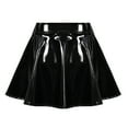 thumbnail image 4 of XIAONU Womens Skirts Solid Color Glossy Pleated Mini Skirt High Waist Trendy Performance Skirt Party Night, 4 of 8