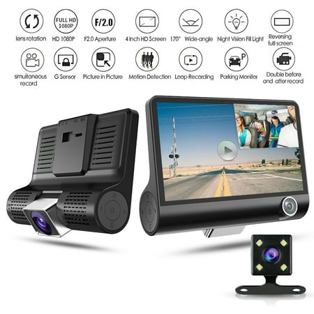 Dash Camera for Cars,TSV 4'' Dash Cam FHD 1080P Car Vehicle Dashboard DVR Camera Video Recorder with Micro SD Card Slot (Best Rated Dashboard Camera)