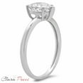 thumbnail image 5 of 1 ct Heart Cut Real Genuine Natural Diamond SI1-SI2 G-H 14K White Gold Solitaire Promise Wedding Statement Engagement Designer Ring size 4.5, 5 of 7