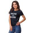 thumbnail image 2 of Inkmeso Crew Neck Mom Wow Graphic Tshirt Short Sleeve Women Cotton Tee Casual, 2 of 9
