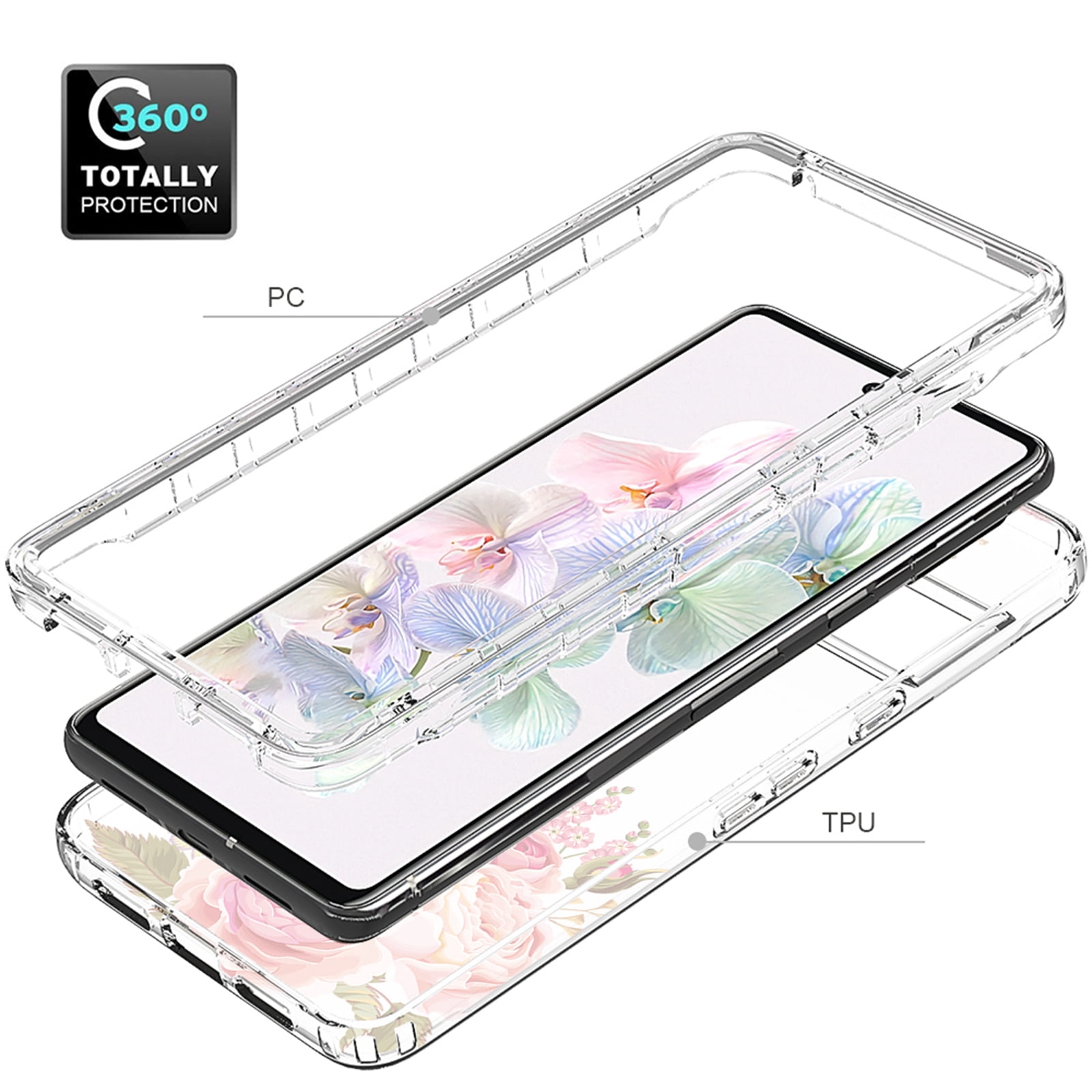 Transparent Case for Google Pixel 7A / Pixel 7 Pro Hybrid Shockproof Tpu/pc  Shell Dual Layer Candy Color Cover Funda Capa