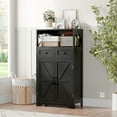 thumbnail image 6 of HomGarden Floor Storage Cabinet Large Farmhouse Kitchen Pantry Cabinet W/Drawers & Doors & Shelves for Home, Bathroom, Entryway, Living Room, Black, 6 of 10