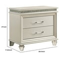 thumbnail image 5 of 2 Drawer Nightstand with Acrylic Feet and Crystal Accents, Silver - Saltoro Sherpi, 5 of 5