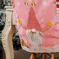 thumbnail image 4 of 2X Christmas Funny Gnome Chair Covers with LED Light Cartoon Faceless Santa Pink Chair Back Slipcover for Dining Decor-1, 4 of 5