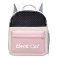 thumbnail image 2 of Gato portátil, mochila grande de diseño superventilado, bolso de hombro, transportador de viaje para mascotas, para mascotas pequeñas que caminan al a Rosado Salvador transportista de viaje, 2 of 5