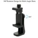 thumbnail image 3 of Clip para teléfono móvil de 360 ​​grados compatible con todos los soportes para teléfono móvil con tornillo de 1/4, soporte para trípode, 3 of 5