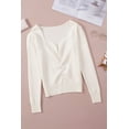 thumbnail image 6 of Ushdele Flirty Heart Ruched Sweater - Slim, Stylish Fit!, 6 of 8