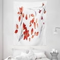 thumbnail image 1 of Floral Tapestry, Autumn Flowers and Leaves Petals Illustration in Watercolors Painting Artwork, Wall Hanging for Bedroom Living Room Dorm Decor, 60W X 80L Inches, Red Purplegrey, by Ambesonne, 1 of 2