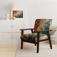 thumbnail image 2 of Designart "Earthy Euphony Hardedge Art wall decor IV" Multi-Color Abstract Upholstered Accent Chair - Modern Arm Chair For Bedroom, 2 of 5