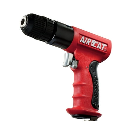 UPC: 0809084443846 | AIRCAT Pneumatic Tools 4338 .6 HP 3/8-Inch Composite Reversible Drill with Jacobs Chuck 1 800 RPM