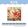 thumbnail image 2 of 12 Inch Wall Clock Battery Operated Square Clock Decorative for Office, Kitchen, Outdoor, Living Room，Palm Leaf Hawaiian Hibiscus Pattern, 2 of 4