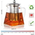 thumbnail image 2 of Yayug 500ml Square Borosilicate Glass Teapot with Infuser, Clear, 2 of 7