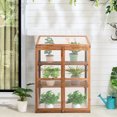thumbnail image 4 of COSTWAY Cold Frame Greenhouse Portable Wooden Raised Planter Bed Protection 30'' x22''x43'', 4 of 10