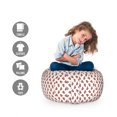 thumbnail image 2 of Dessert Storage Toy Bag Chair, Candy Pattern in Polka Dots Style Lollipop Pastel Caramel Tasty Print, Stuffed Animal Organizer Washable Bag, Large Size, Vermilion and Champagne, by Ambesonne, 2 of 3