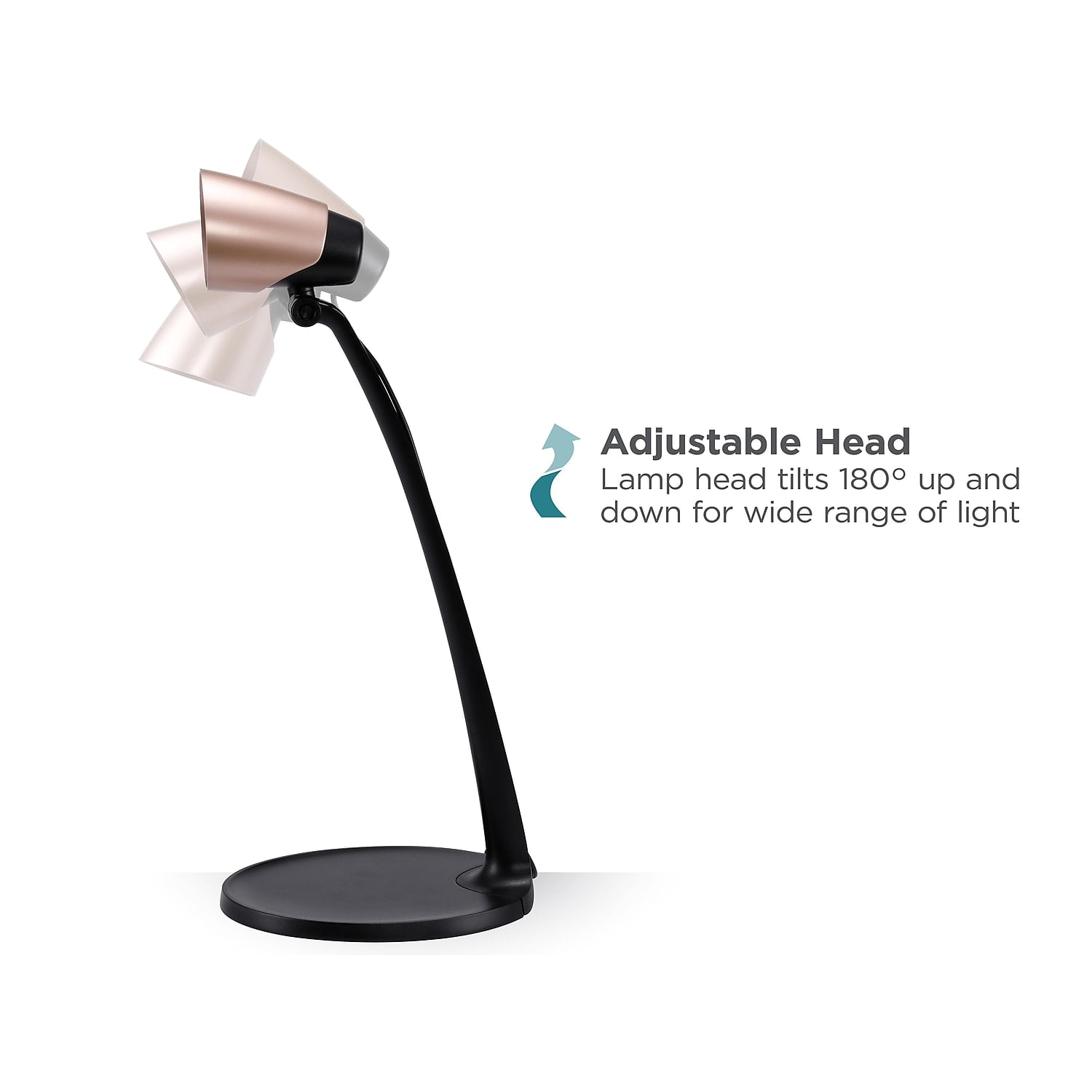 BLACK+DECKER Modern LED Desk Lamp, 3.5W, Rose Gold (VLED1814-BD)