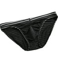 thumbnail image 2 of rygai Men Underpants Stripe Seamless Mesh Men Briefs for Inside Wear,Black M, 2 of 8