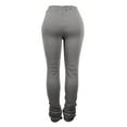 thumbnail image 4 of DDAPJ pyju Women Stacked Sweatpants Drawstring High Waist Ruched Straight Leg Pants Active Joggers Workout Trousers Gray XXL, 4 of 6