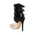 thumbnail image 3 of New Women MackinJ 211-14 Patent PU Perspex Buckle Ankle Cuff Stiletto Sandal, 3 of 6