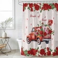 thumbnail image 4 of Roses Valentine's Day Bathroom Shower Curtains with 12 Hooks Polyester Waterproof Shower Curtain for Stalls and Bathtubs Romantic Floral Truck Romantic Decorative Bathroom Curtain 72x72 Inches, 4 of 9