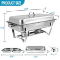 thumbnail image 2 of EVGTTI 4 Pack Chafing Dish Buffet Set Half Size 8Qt Stainless Steel Chafer Complete Set with Foldable Frame and Lid Catering Buffet Servers Food Warmer for Parties Banquet Wedding, 2 of 7