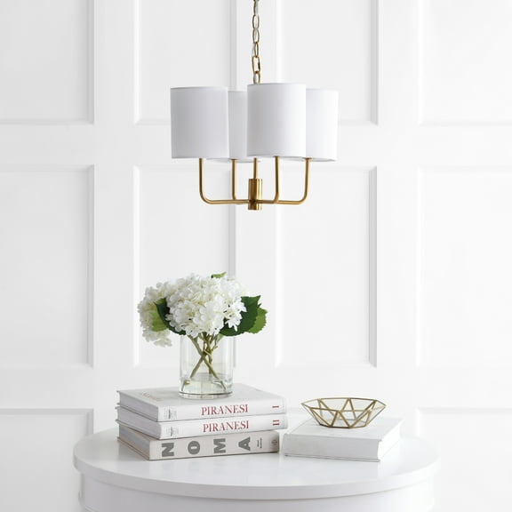 SAFAVIEH Elias 15.5 in. Dia. Modern Glam Chandelier, Brass Gold