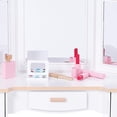 thumbnail image 3 of AKDSteel Little Girls Vanity Table & Stool with Tri-Fold Mirror**, Kids Makeup Vanity with Drawer & Open Shelves for Ages 3-9, 3 of 6