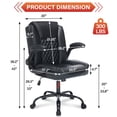 thumbnail image 2 of Fantasylab Executive Ergonomic 300LBS PU Leather Home Office Desk Chair, Computer Desk Chair with Adjustable Armrest,Black, 2 of 10