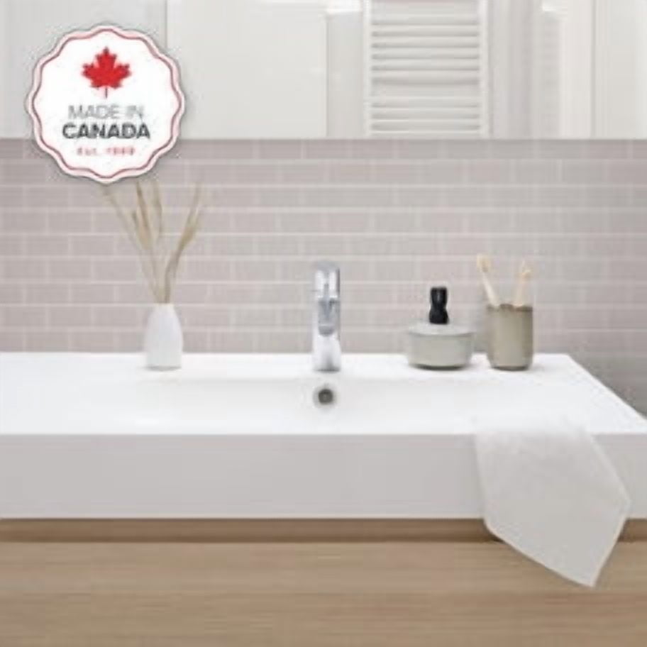 Smart Tiles Peel and Stick Backsplash, 10 Adhesive Tiles, Subway Grey, 10,95"x9,7"