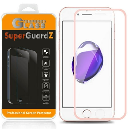 [2-Pack] iPhone 8 Plus SuperGuardZ Tempered Glass Screen Protector [Full Coverage, Edge-To-Edge Protection], Anti-Scratch, Anti-Shock [Rose Pink]
